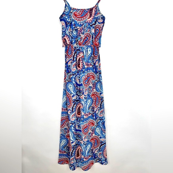 Xhilaration Paisley festival spring maxi elastic waist Dress size XS - Picture 1 of 9